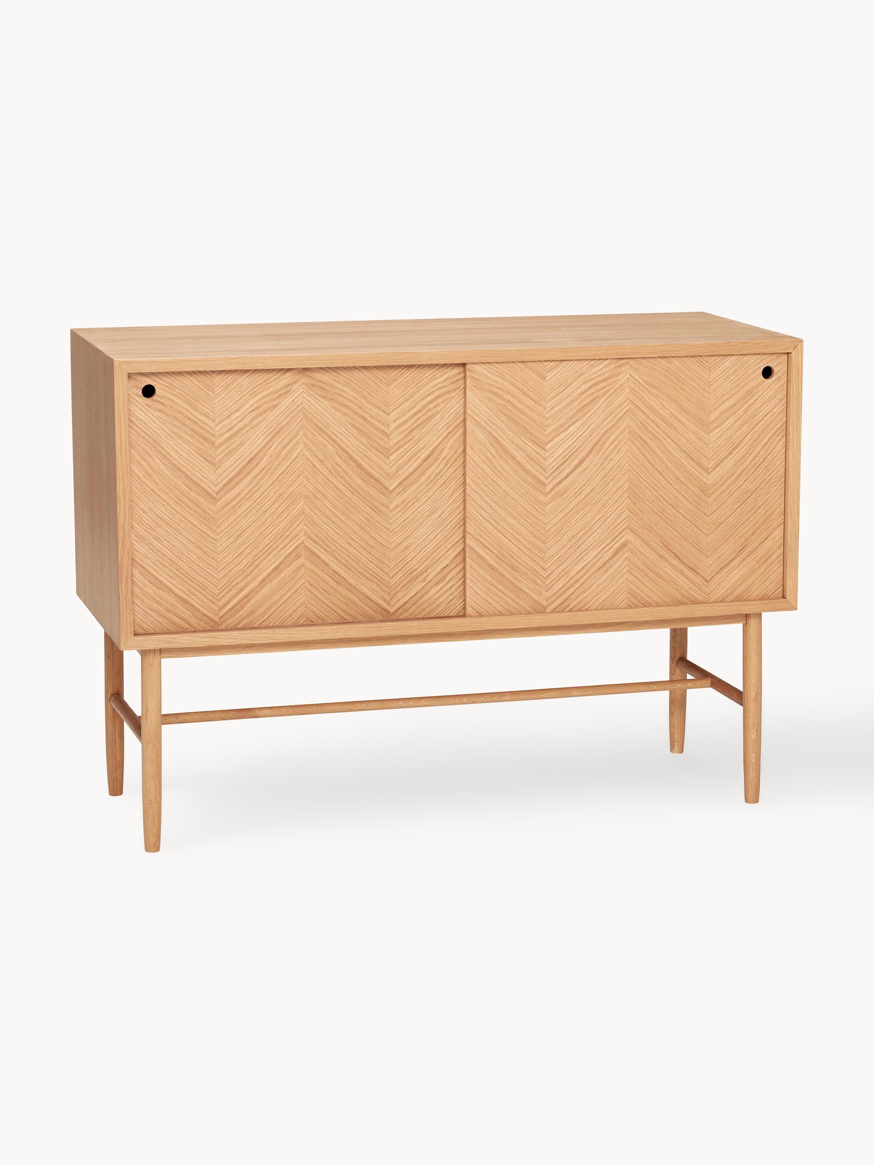Eichenholz-Sideboard Herringbone mit Fischgrätmuster