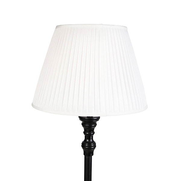 Lampadaire noir avec abat-jour plissé blanc 45 cm - Classico