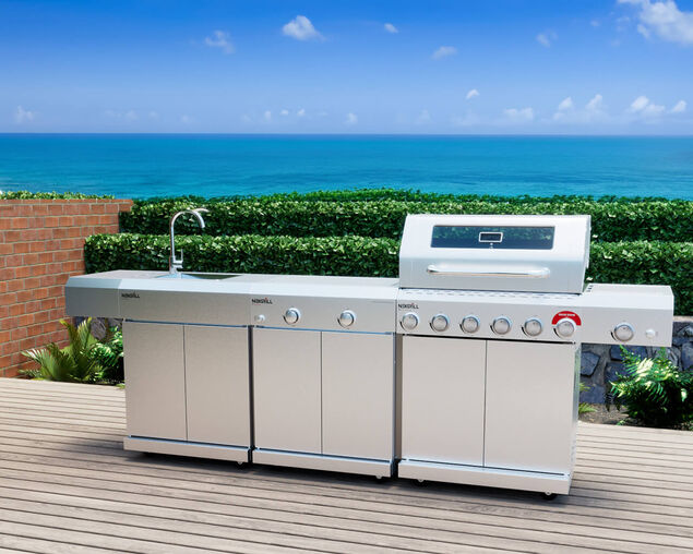 Nexgrill Cucina BBQ Island Inc 6 Burner BBQ, Sink & Range