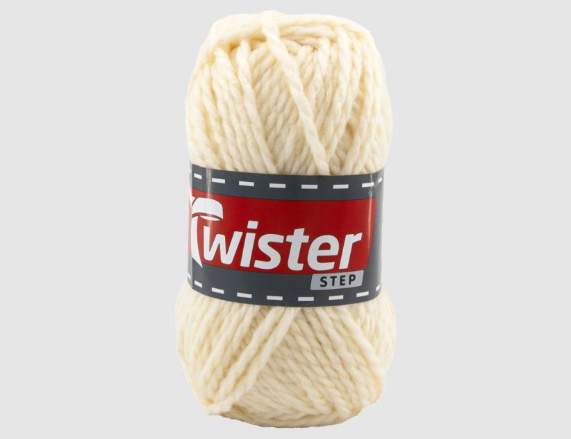 Strickgarn Twister Step Wollweiß