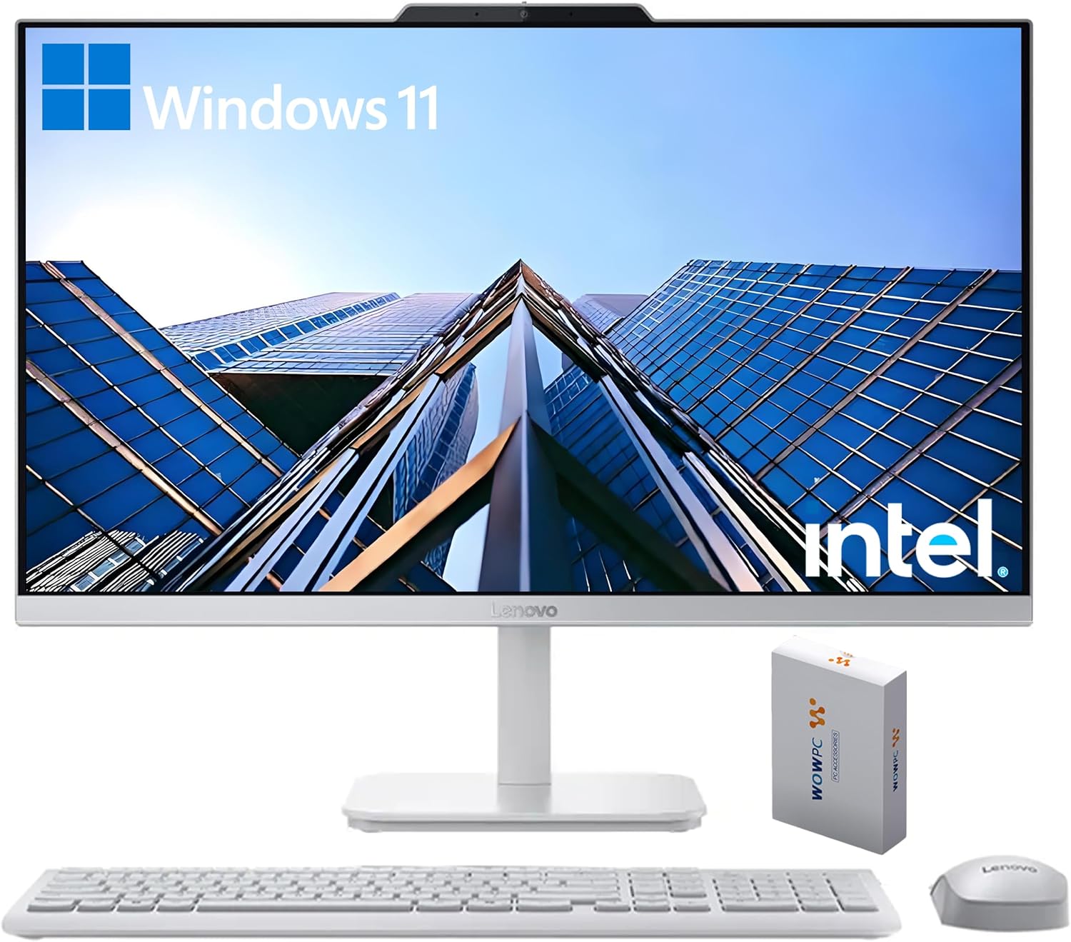 Lenovo 24 FHD All-in-One Desktop Computer for Home & Office  Intel Processor  16GB RAM  500GB External + 128GB PCIe  HDMI  Bluetooth 5.2  Business AIO  Vent-Hear  Wireless Keyboard & Mouse  Win 11