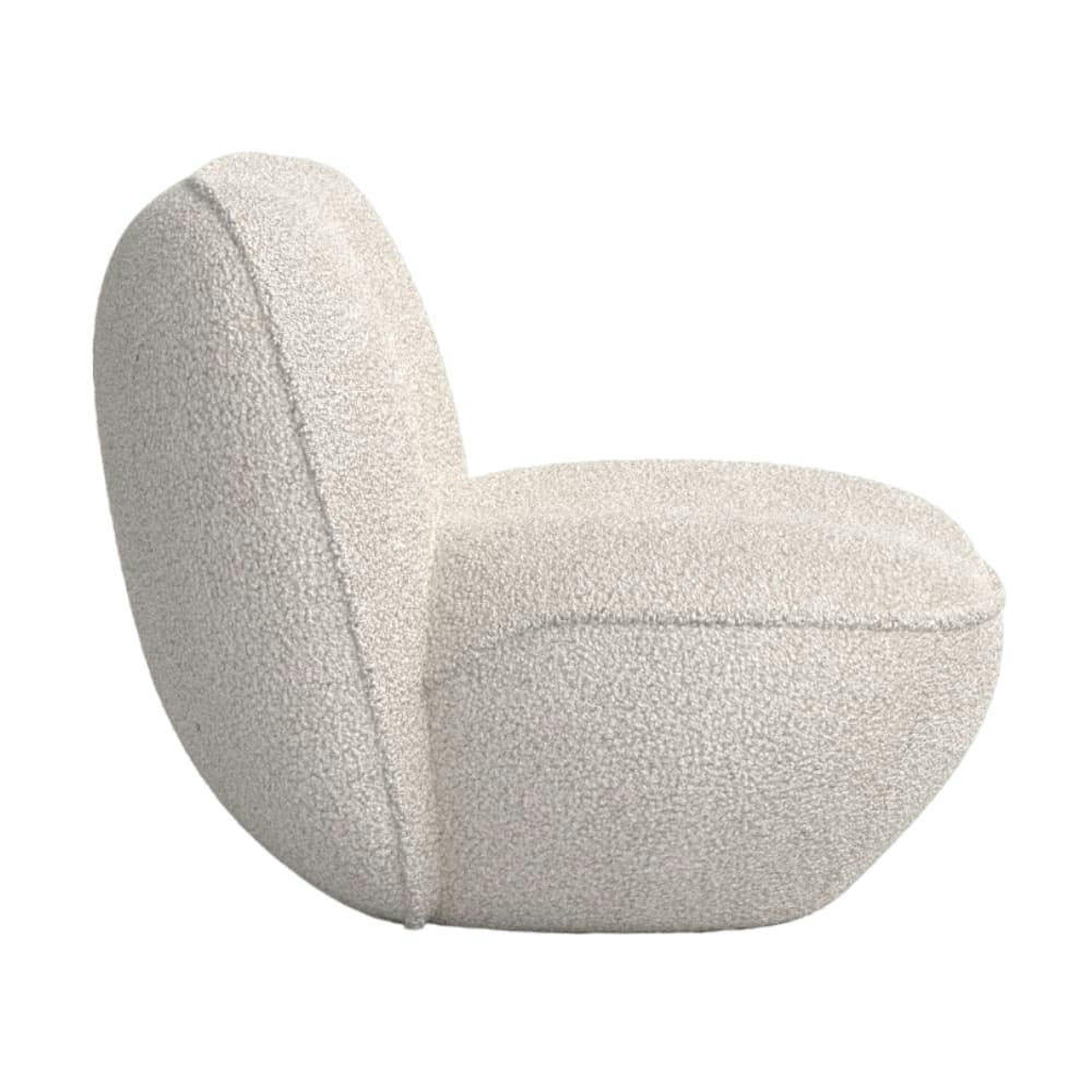 COSI - Fauteuil avec tissu recyclé fabriqué à la main en couleur blanc