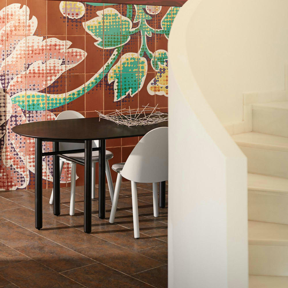 JUNCO - Table à manger ovale en bois 200x100cm noir