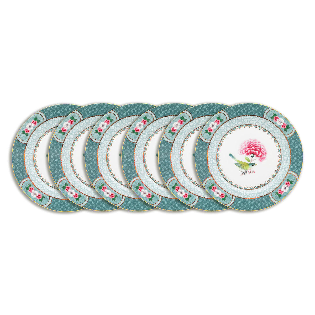 Pip Studio - Blushing Birds Borden - Servies set van 6 - 17cm