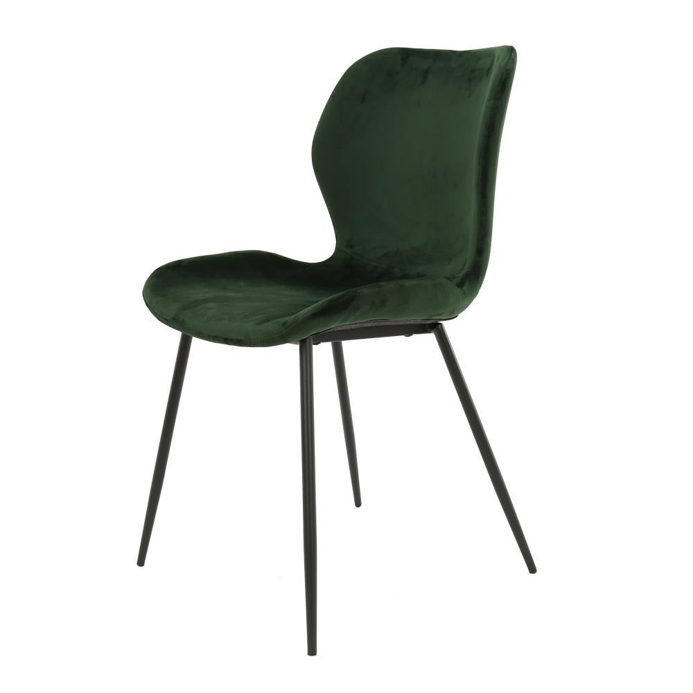 Giga Meubel Eetkamerstoel Velvet - Groen - Set van 4