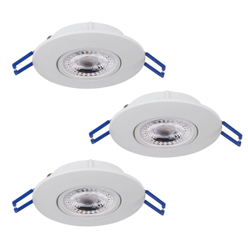 Spot encastrable LED Zujar blanc blanc chaud IP20 1020 lm 3,4 W 3 pièces EGLO