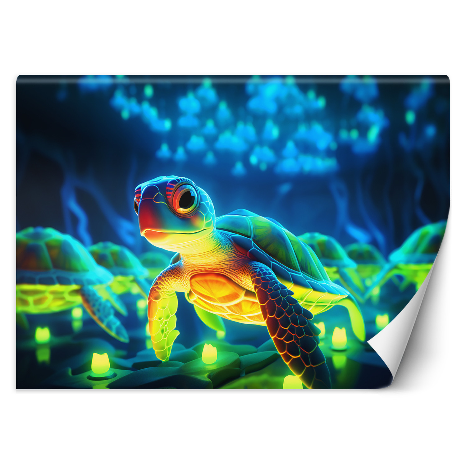 Feeby Fototapeta, Neonowy żółw 150x105