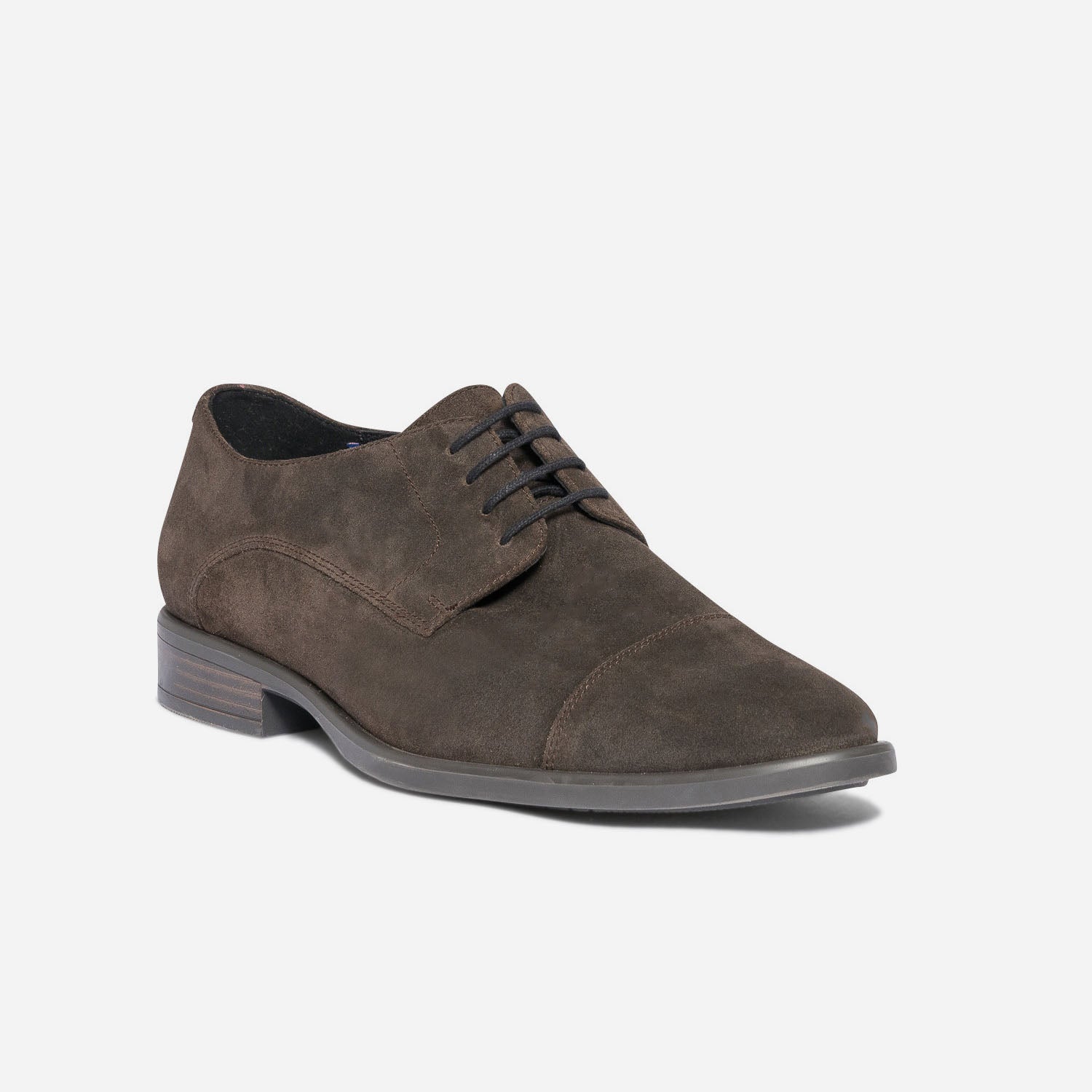 Derby ERAM FLEX marron en cuir velours