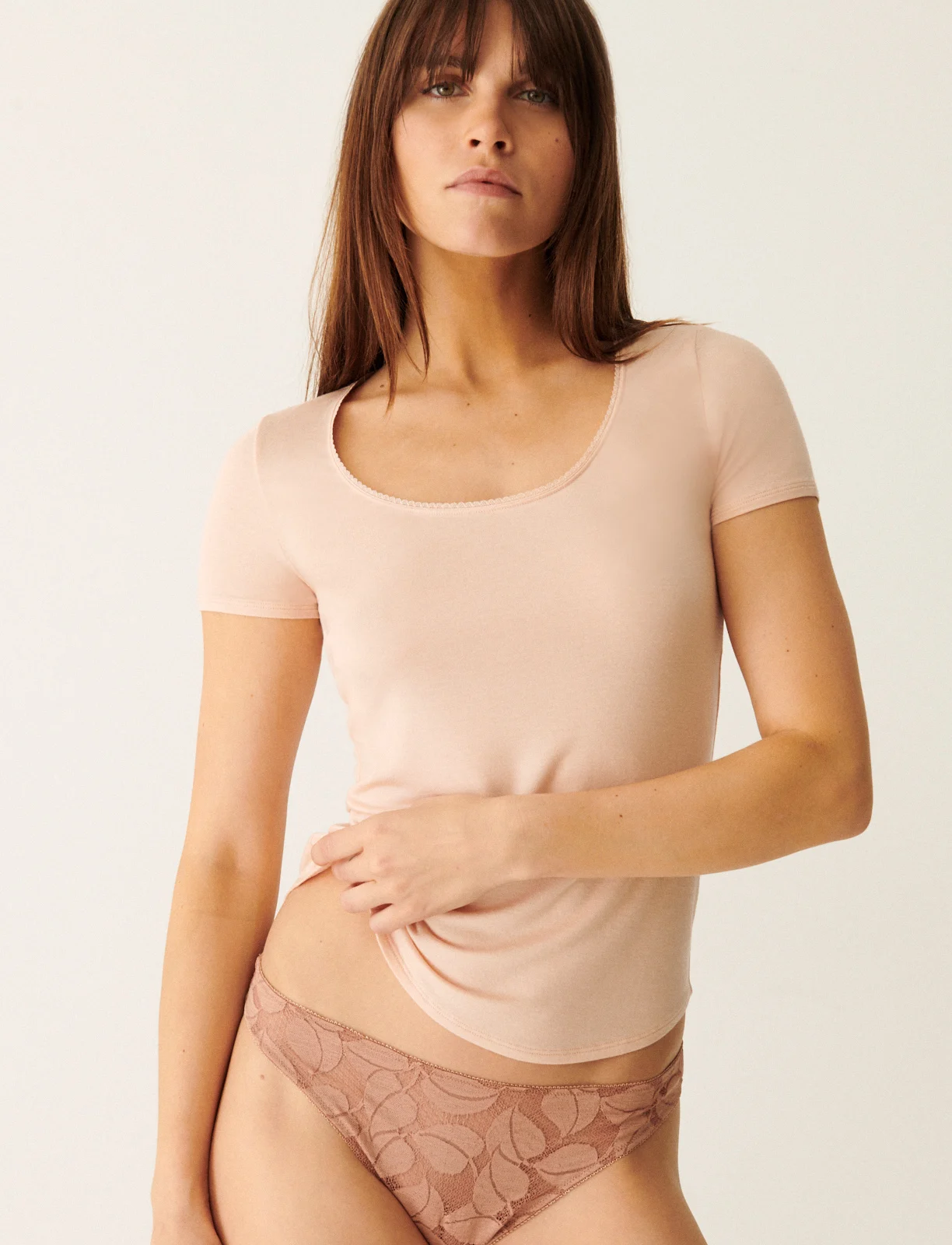 T-shirt manches courtes touche de cachemire HEATTECH SECONDE PEAU
