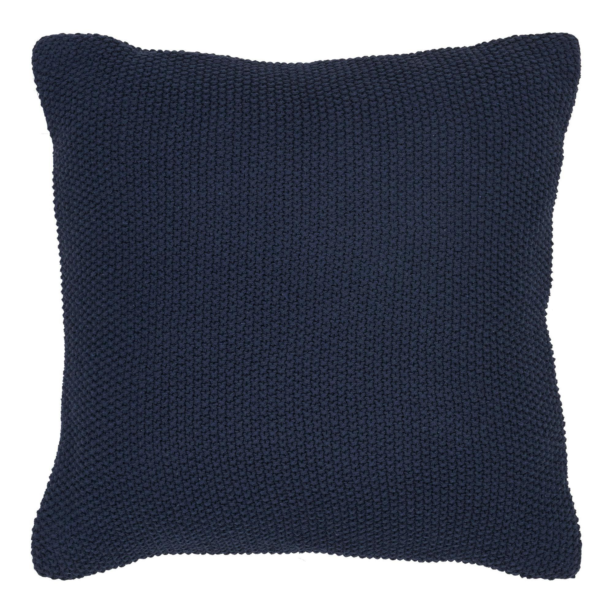 Coussin déco bleu marine en coton recyclé BRUGES