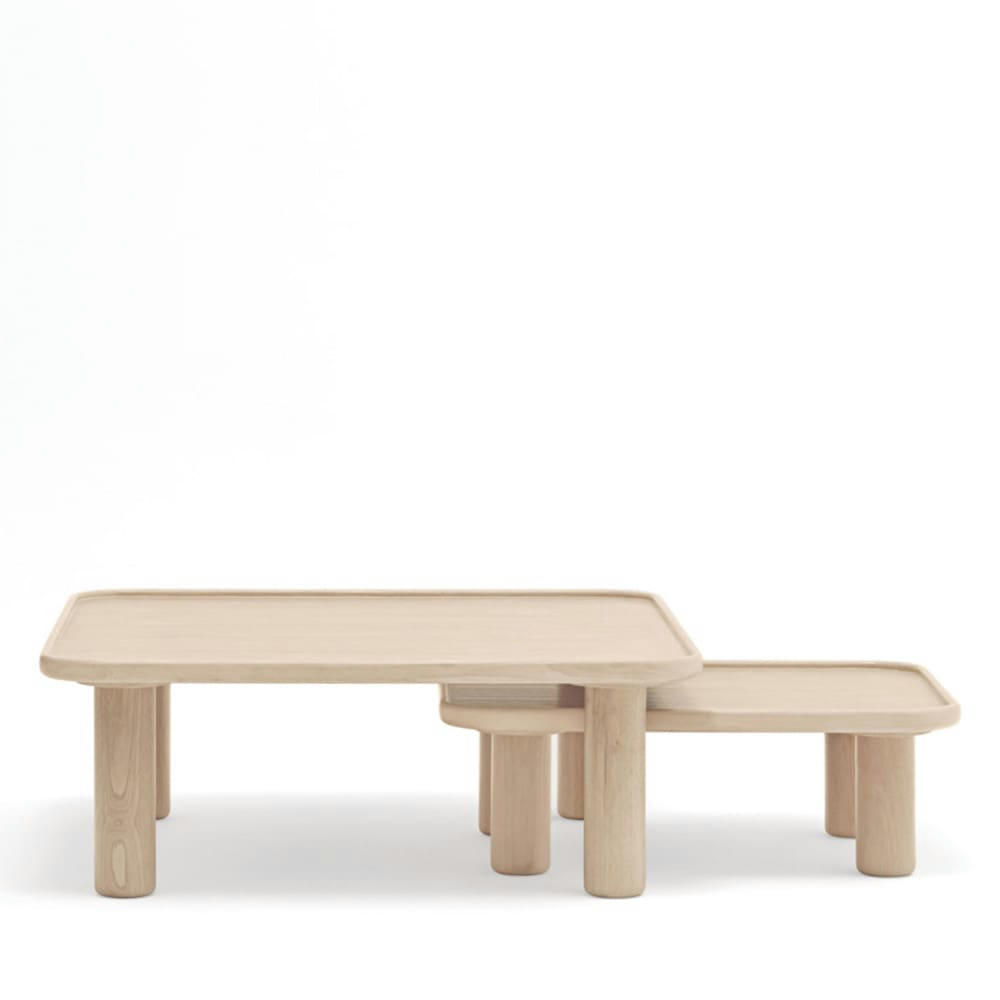 NEST - 2 tables basses gigognes carrées en bois clair