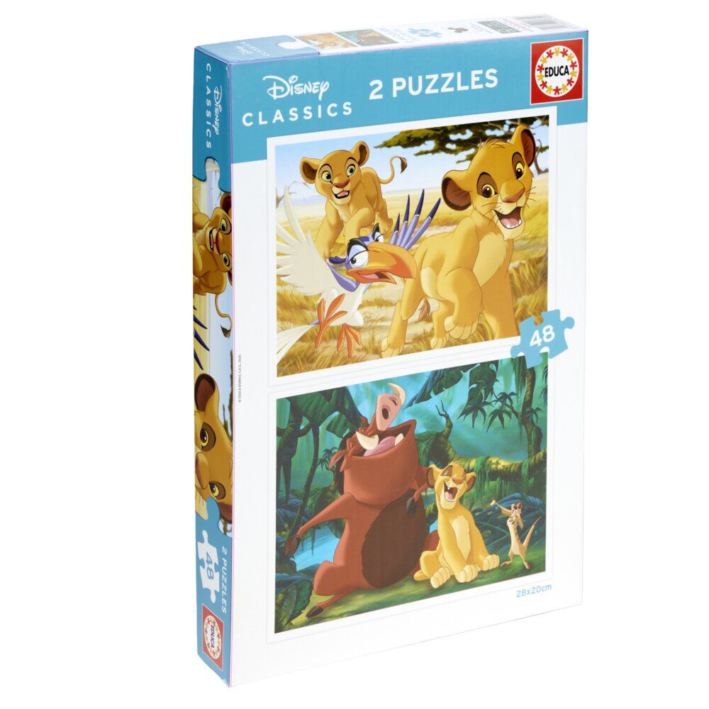 Puzzle enfant x2 Disney Le roi lion 48 pièces recto-verso