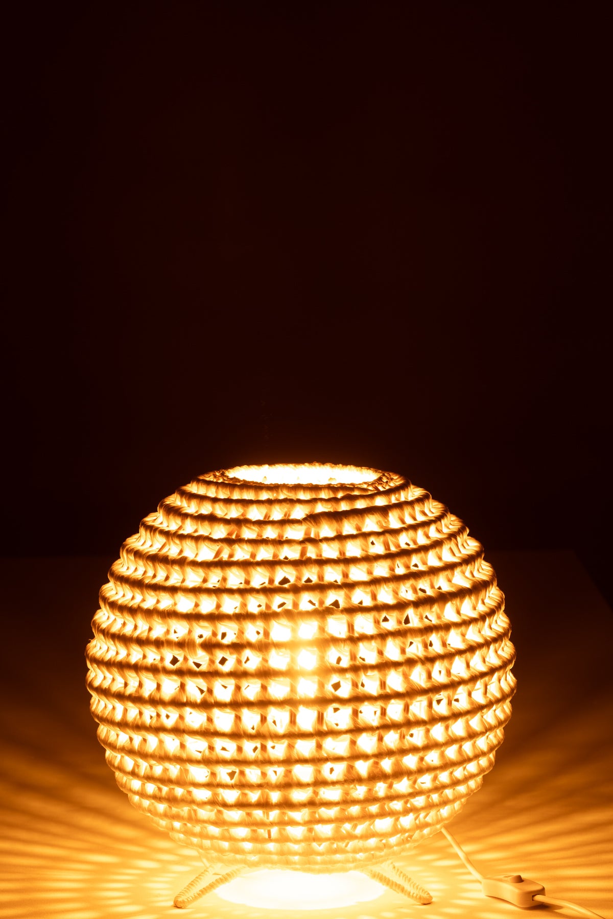J-Line lamp Rond Getwist - metaal - wit