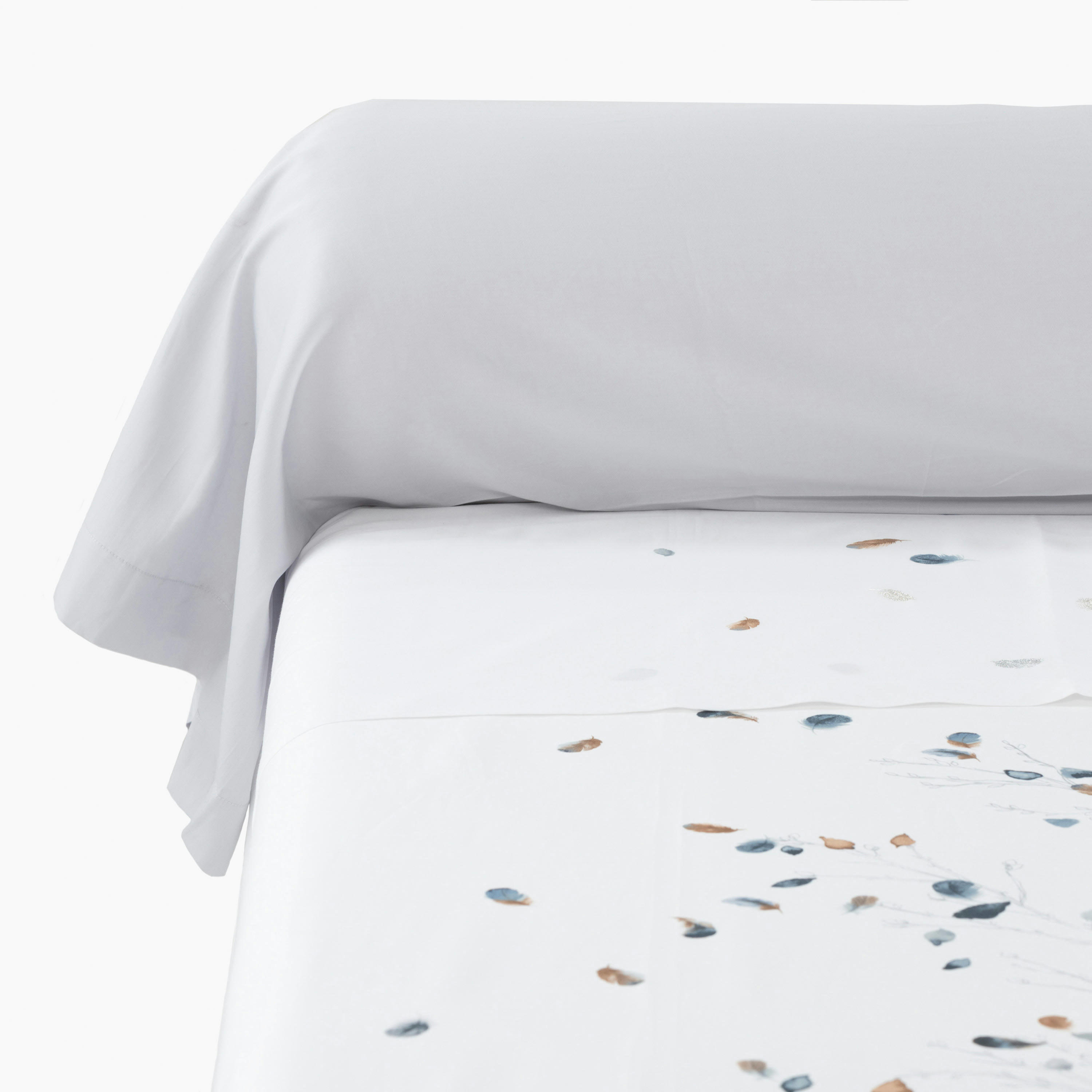 EQUINOXE - Taie de traversin Imprimé uni blanc 220 x 45 cm