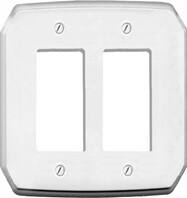 Atron Electro Industries 1037RR Oversized Double Rocker Style Switch Plate, 2 Gang, White