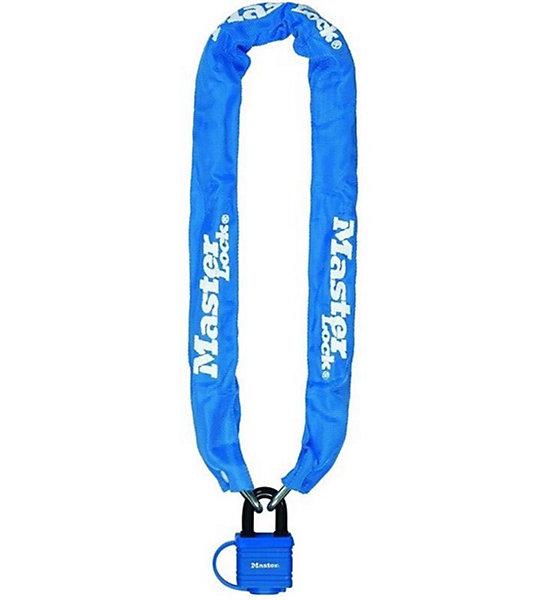 Chaine velo anti vol acier lamine cadenas de securite longueur 90 cm Couleur - Bleu