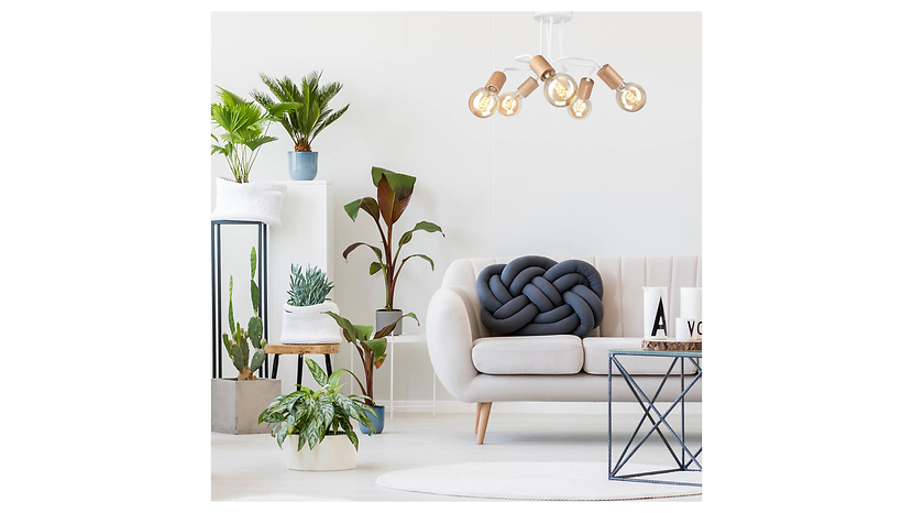 Lampa sufitowa Conor 5-punktowa metalowa beżowo-biała