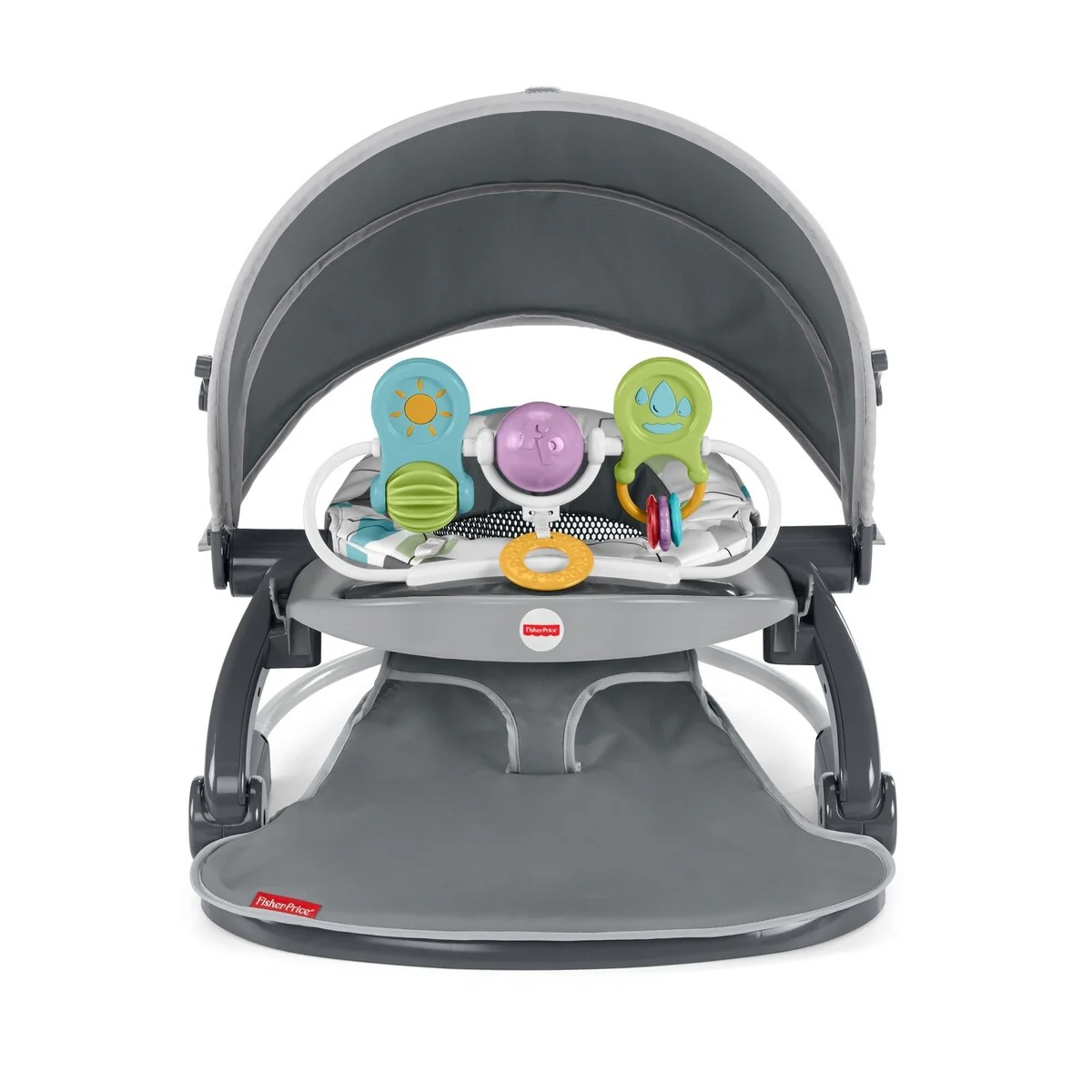 Fisher-Price On-The-Go Sit-Me-Up Floor Seat, Gray Hexagon - 20.87 x 25.98 x 23.62