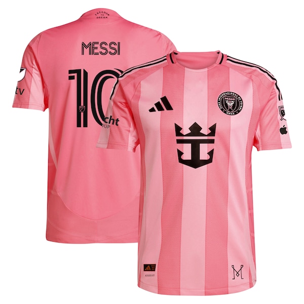 Lionel Messi Inter Miami CF adidas 2025 Euforia Authentic Player Jersey - Light Pink/Blue/Black