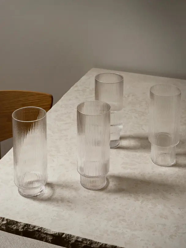 Longdrinkglas-Set 4-teilig Ripple