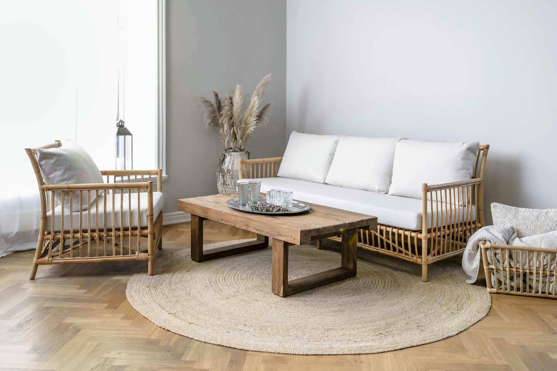 ALEXANDER - Table basse rectangulaire en teck rustique