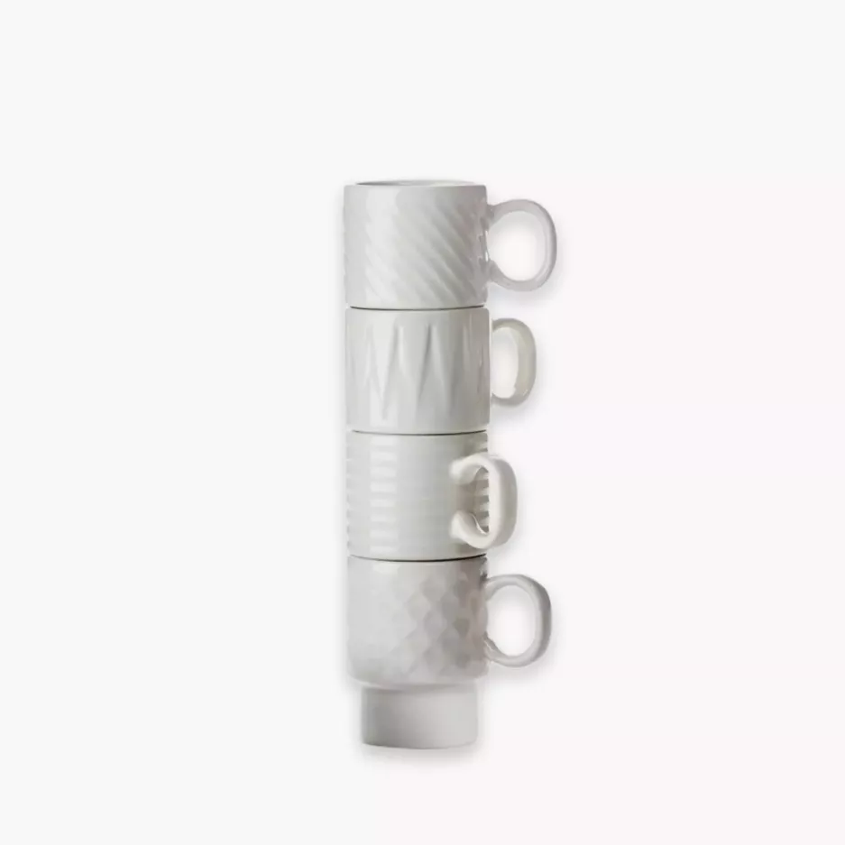 Zestaw 4 filiżanek do espresso SAGAFORM COFFE & MORE biały