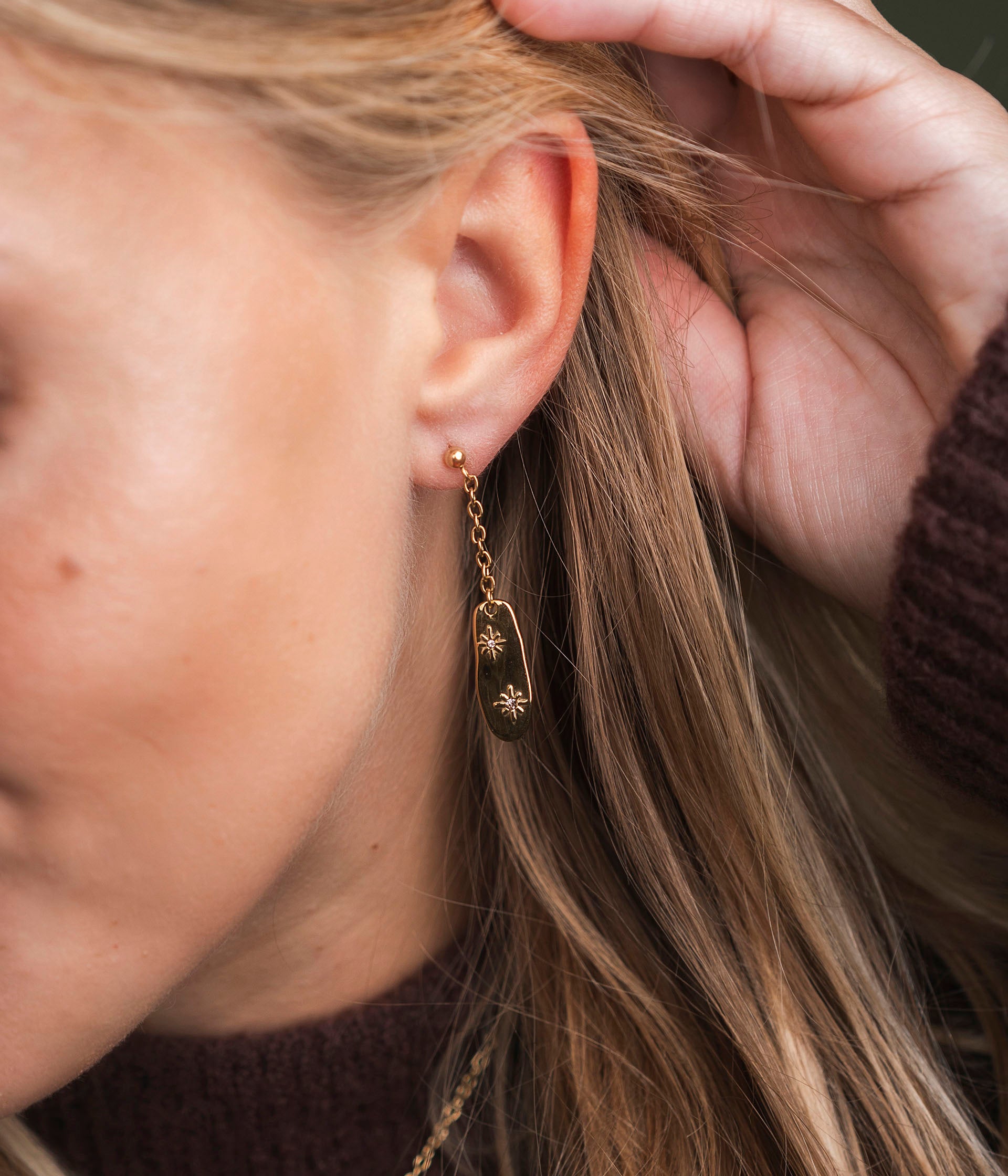 Boucles d'oreilles Bernie doré