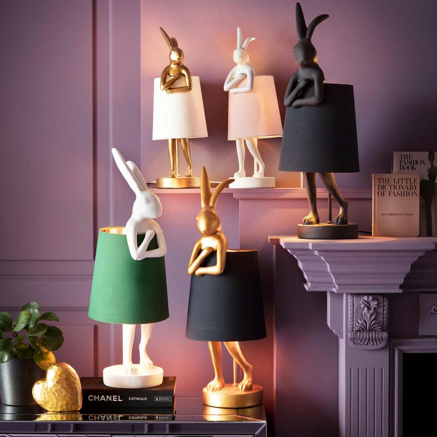 ANIMAL - Lampe Animal Lapin dorée et beige 50cm Kare Design