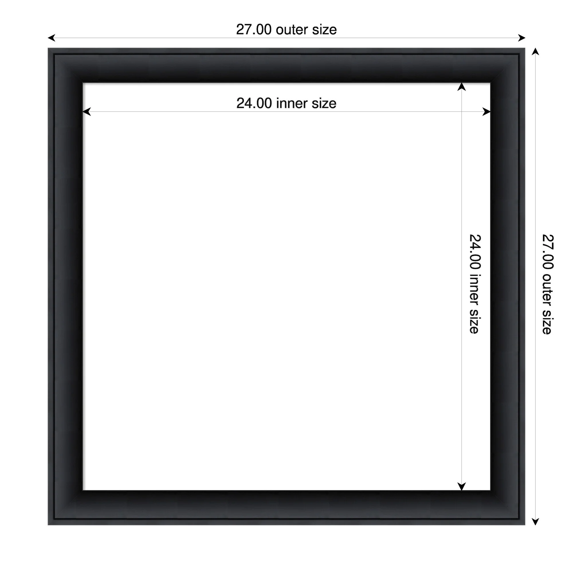 Amanti Art Nero Black Framed Dry Erase Magnetic Board