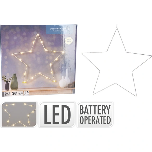 Weihnachtsfigur, Stern, BxH: 30 x 30,5 cm, 20 LEDs warm-weiß, mit Timer