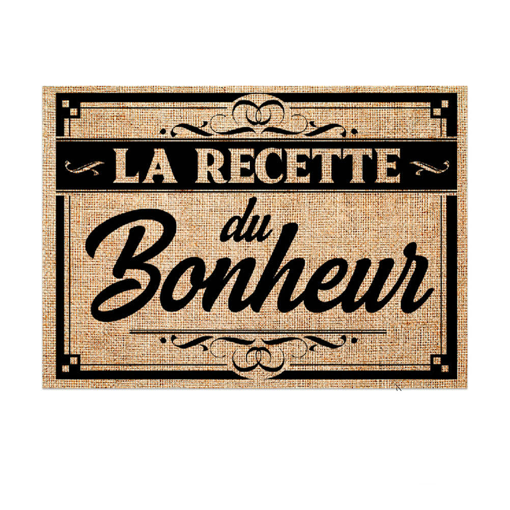 LA RECETTE DU BONHEUR - Set de table en toile de jute 42x29,5