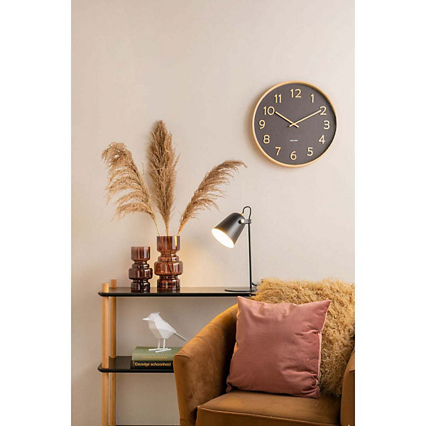 Horloge ronde en bois Pure40 cm Noir
