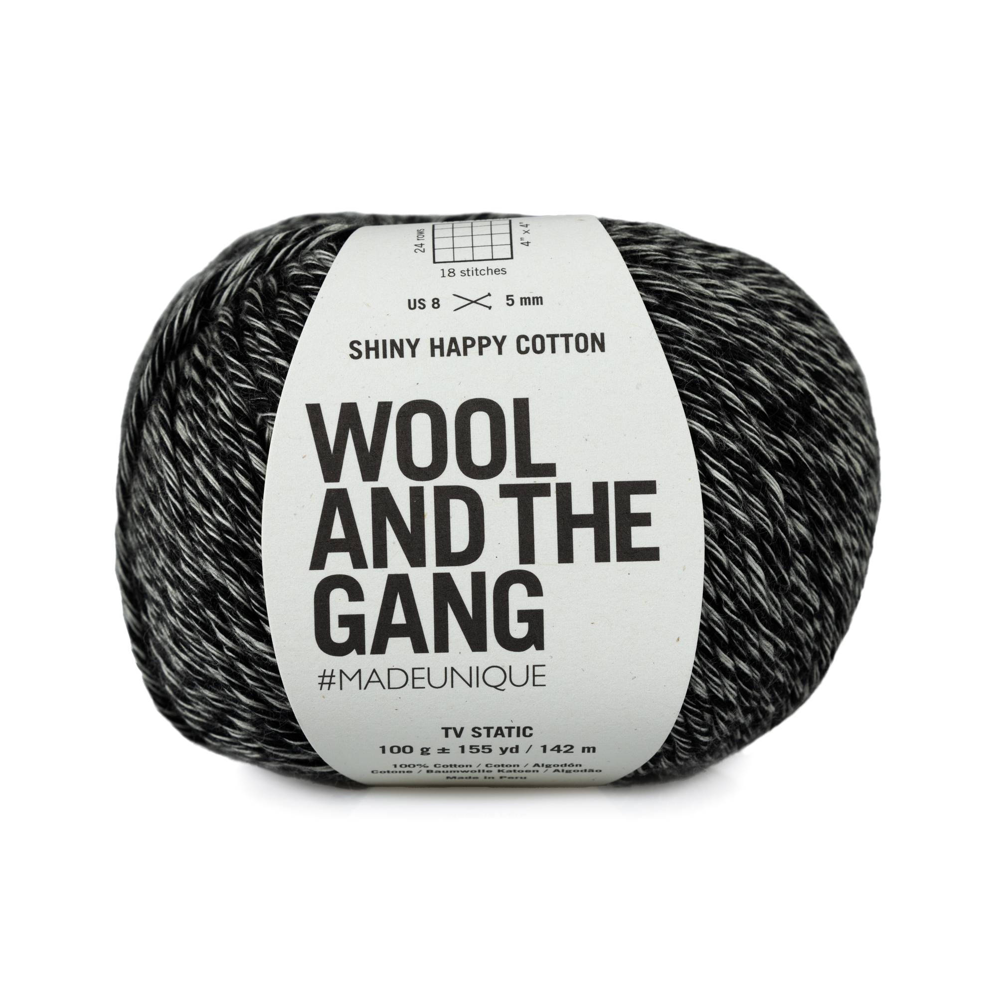 Wool and the Gang TV Static Shiny Happy Cotton 100g