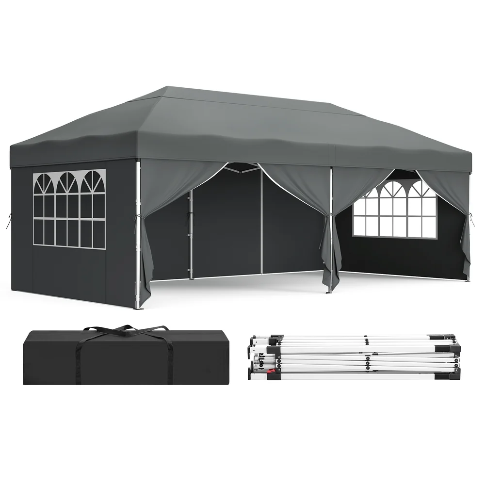 Pergola avec Toit Pliable et Parois Latérales