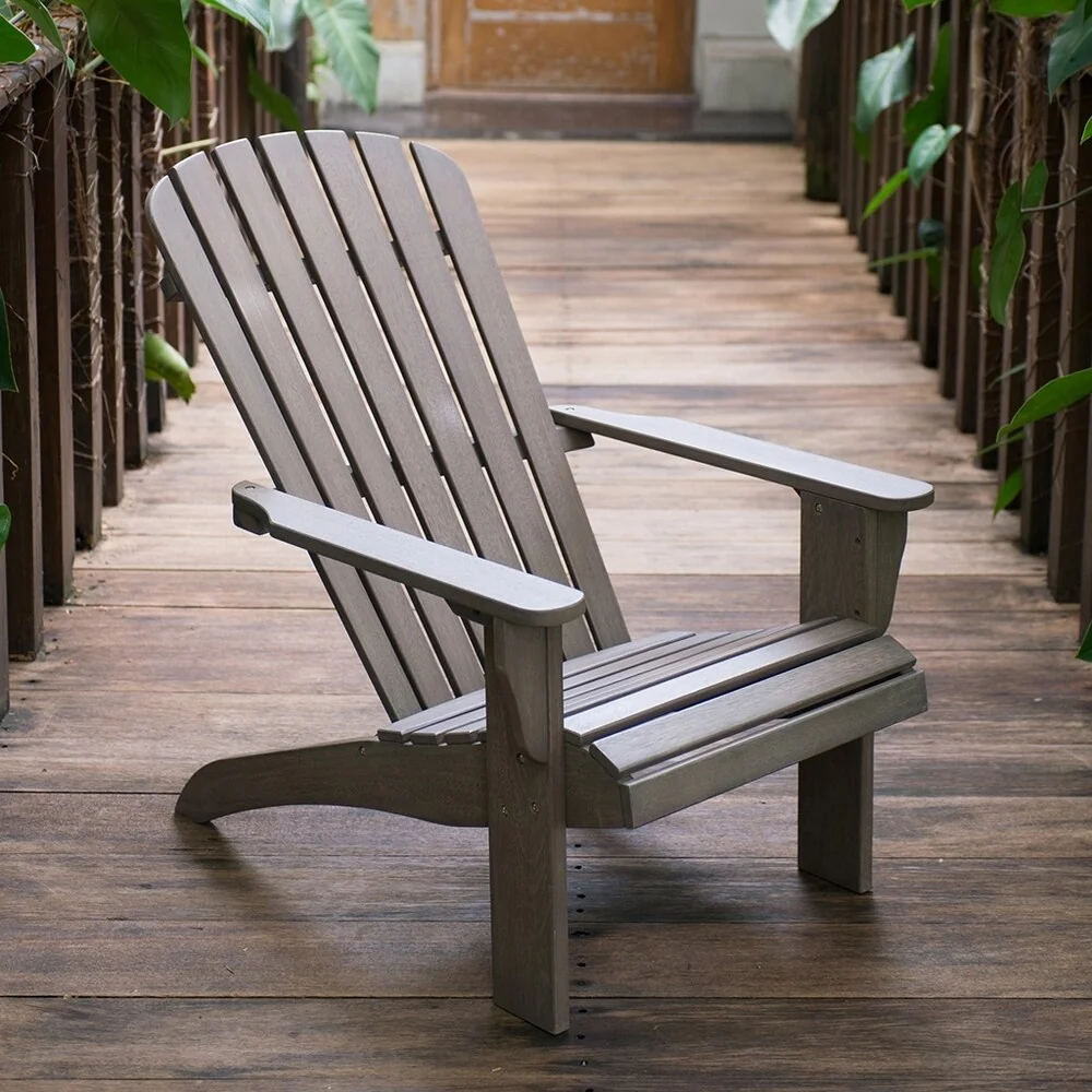Cambridge Casual Renley Mahogany Adirondack Chair with Ottoman - Grey