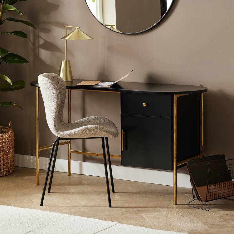 Habitat Jelly Bean 1 Drawer Office Desk - Black