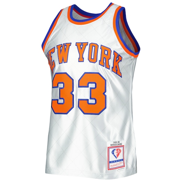 Patrick Ewing New York Knicks 1985/86 Hardwood Classics 75th Anniversary Swingman Jersey - Platinum