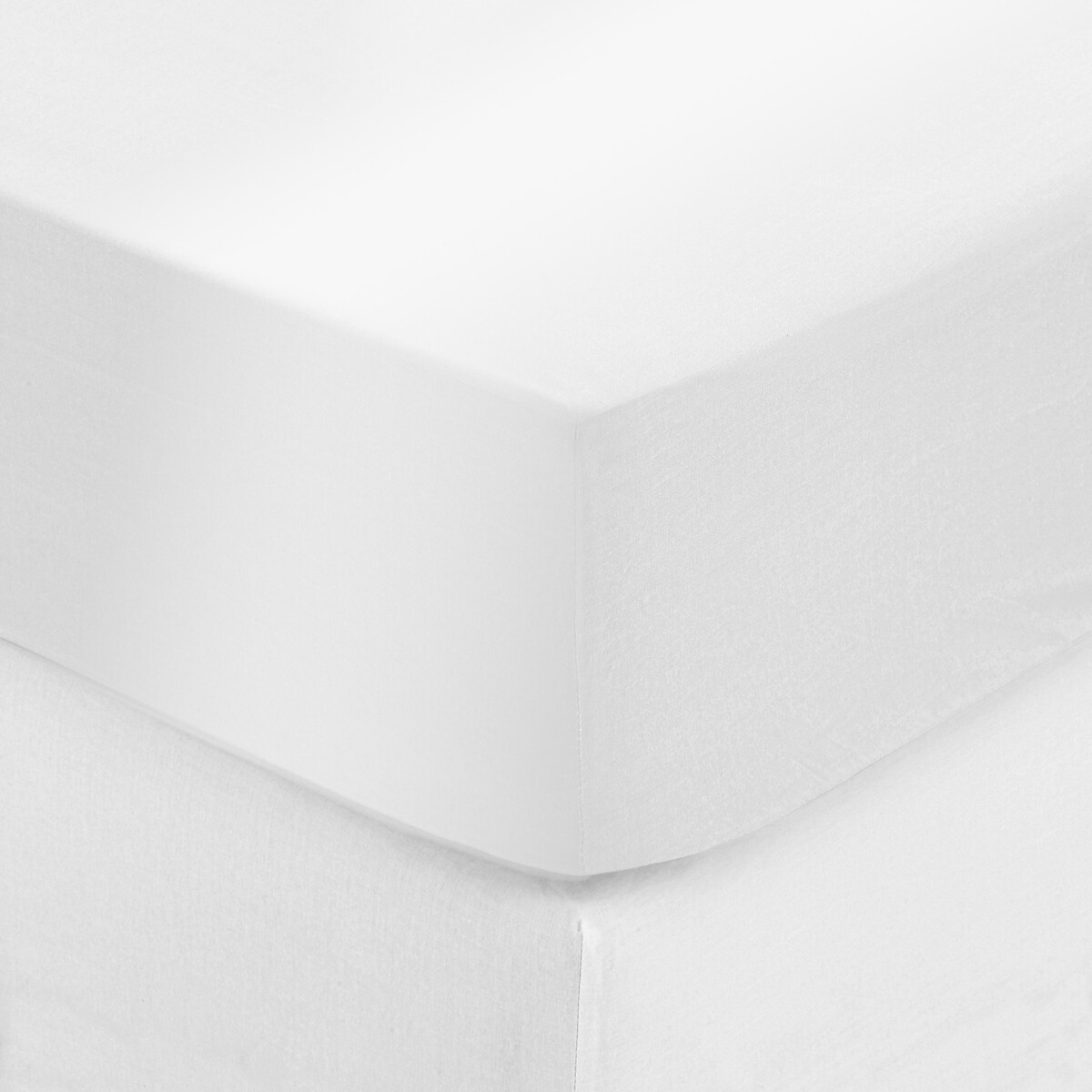 "Isadora" fitted sheet, satin White, 140x190 cm