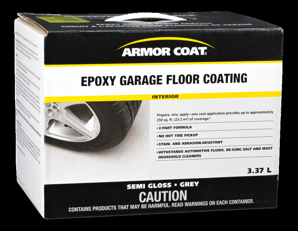 Armor Coat Garage Floor Coating Kit, Semi-Gloss Grey, 3.55-L/1-Gallon