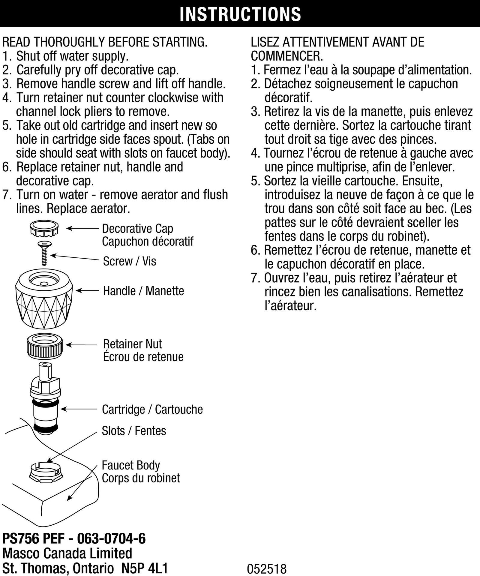 PlumbShop Aqua II - Valley II Cartridge Faucet Repair Kit, 1-pk