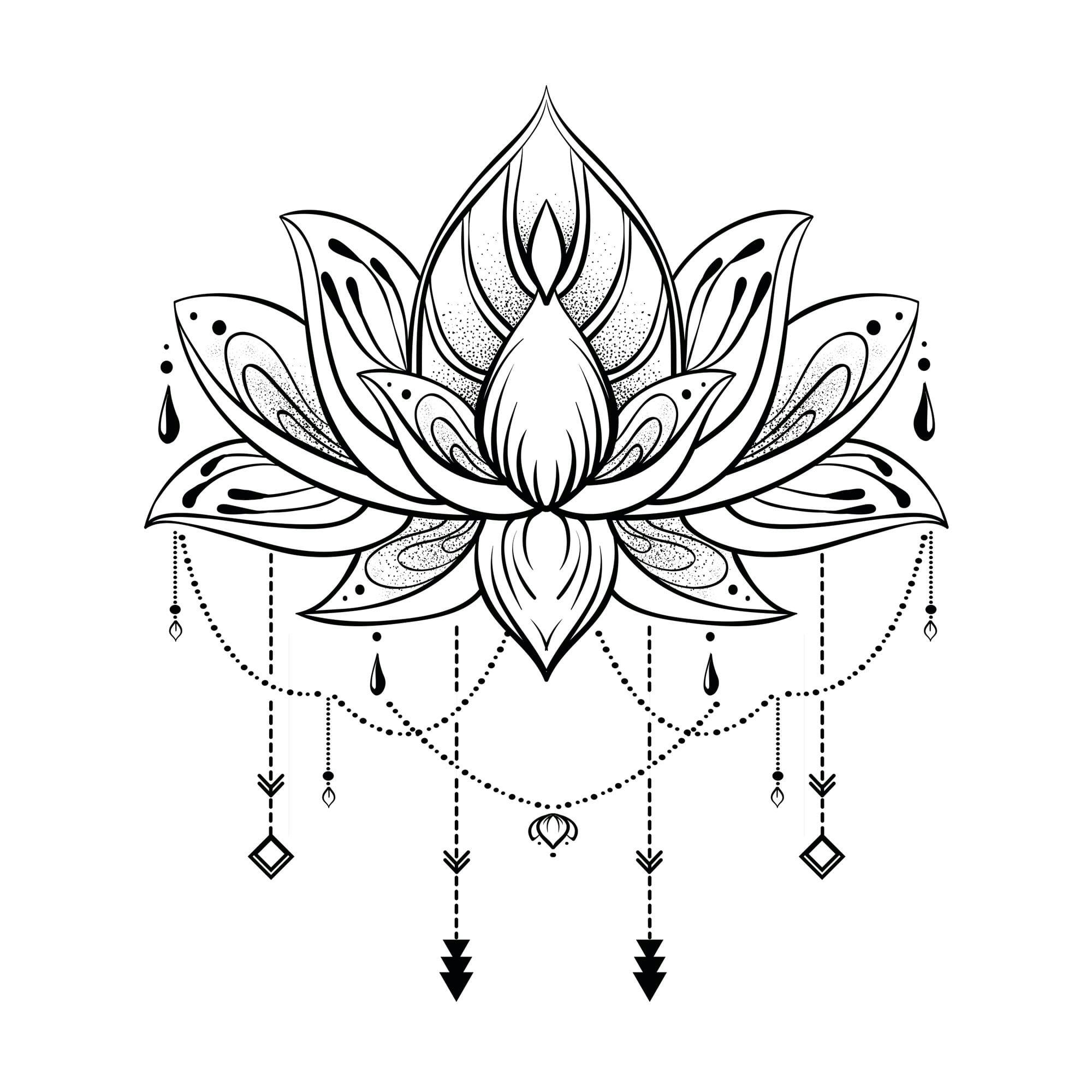 LOTUS - Autocollant mural lotus 20x70