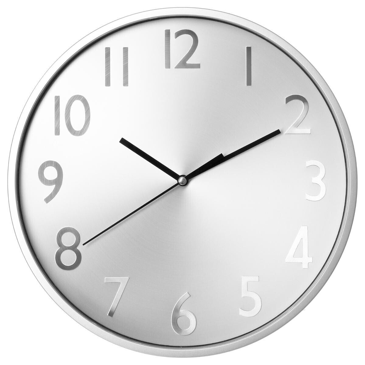 Clock, metal "Anae" Silver, D.30 cm