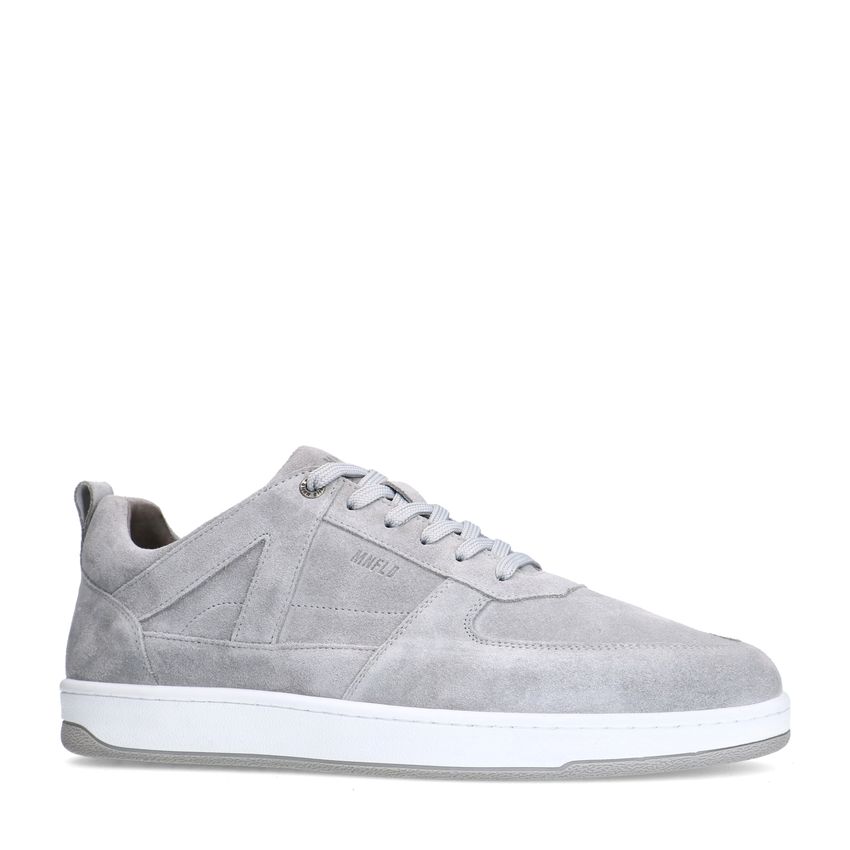 Manfield Grijze suède sneakers