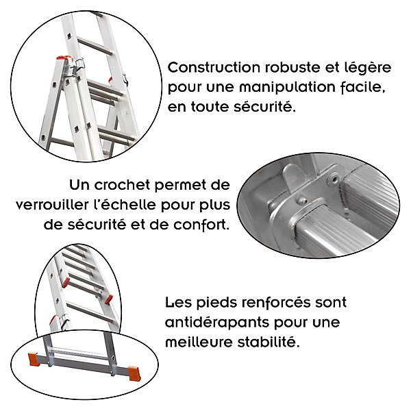 Echelle Transformable En Aluminium 3 Plans 6 Marches