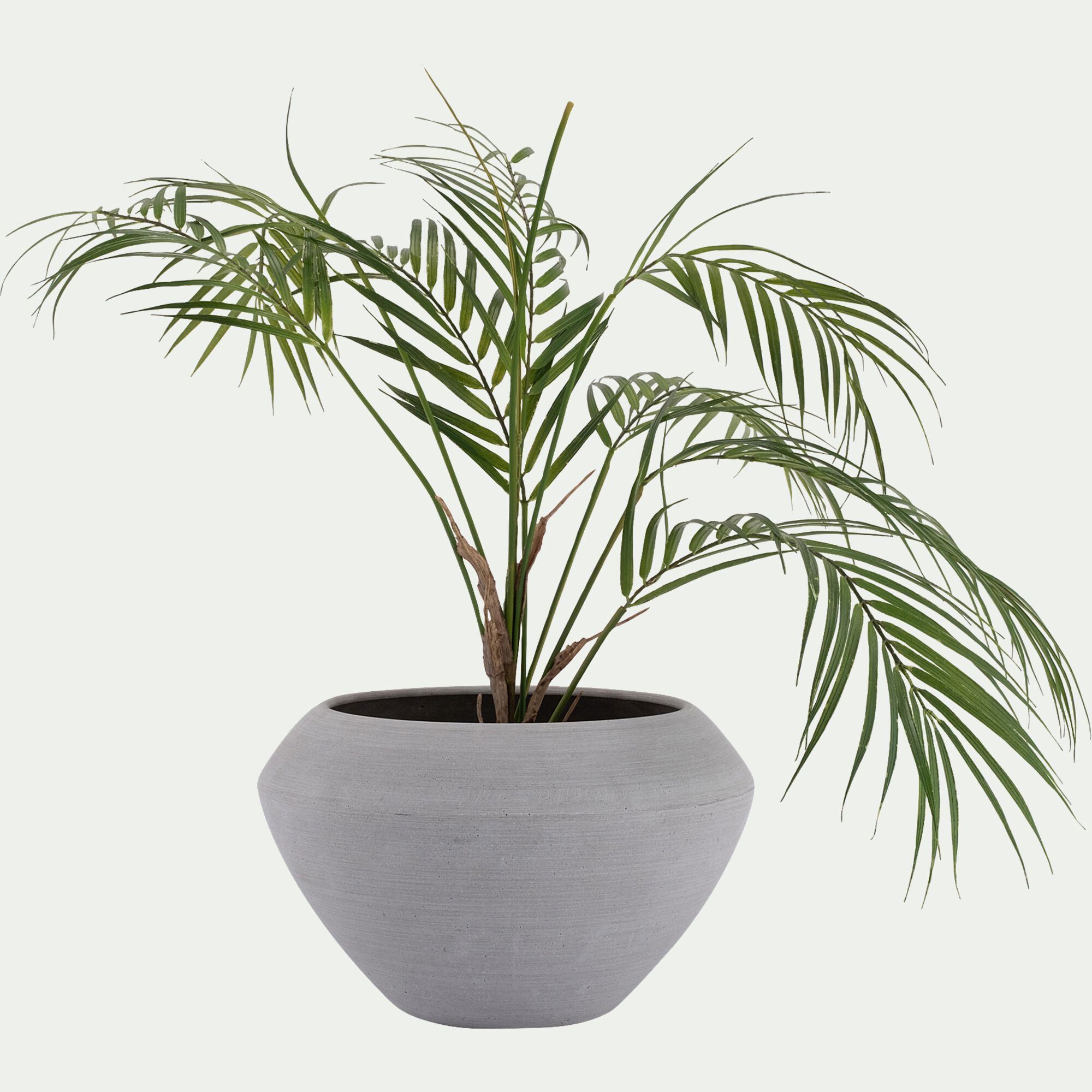 CELYAN - Cache-pot en polystone D22xH18,5cm - gris