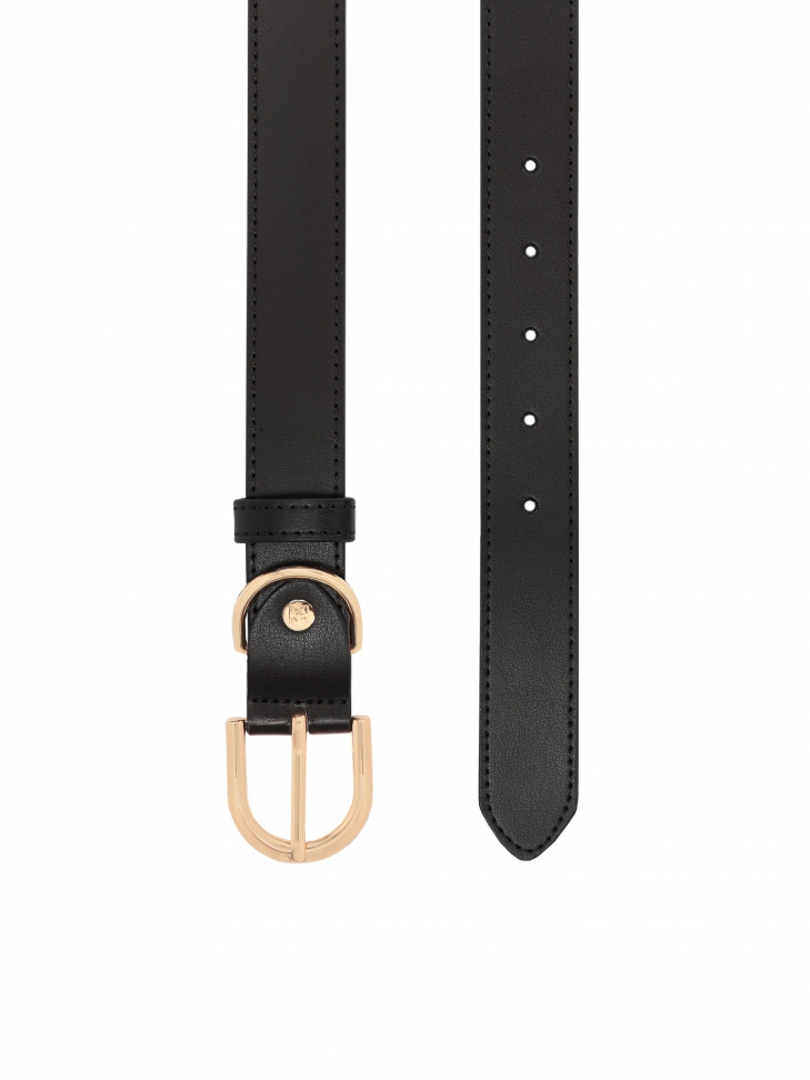 Classic narrow belt with half-round buckle