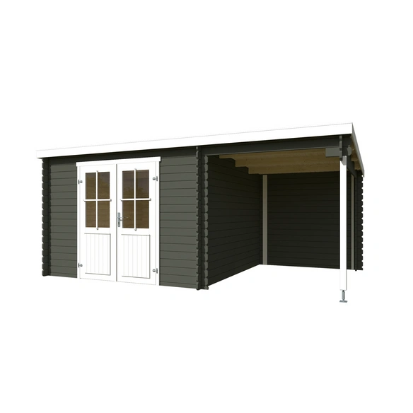 Gartenhaus »Tampa«, BxHxT: 501 x 211 x 312 cm (Außenmaß inkl. Dachüberstand), grüngrau