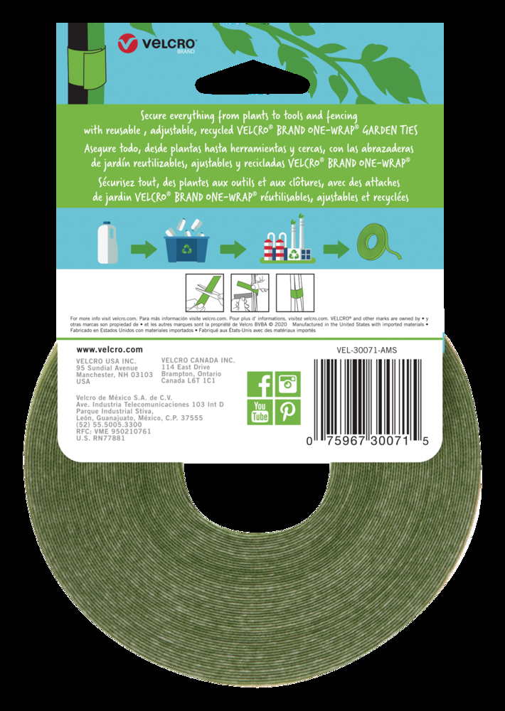 Velcro One-Wrap Garden Tree & Plant Tie Roll, Support Strap, 50-ft x 1/2-in