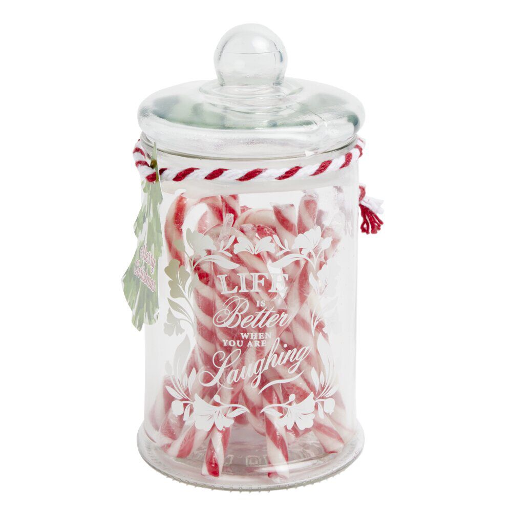 Bonbonnière de No&euml;l avec sucres d'orge Ø13xH18 cm