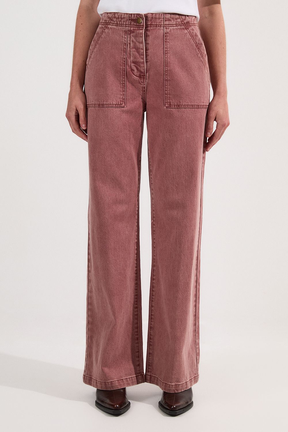 KarenMillen Coloured Denim Straight Leg Jean